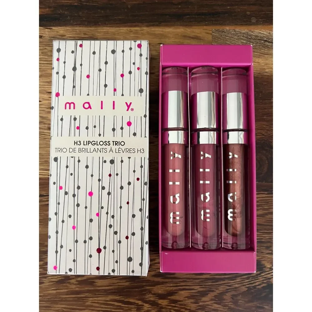 Mally H3/Hydrating Lip Gloss Trio- 3 Piece Set - New